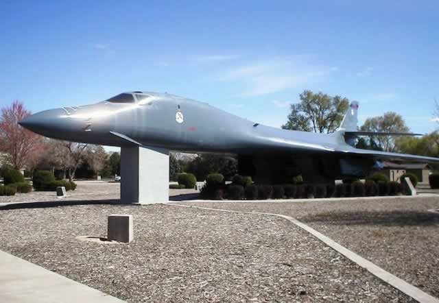 B-1B Lancer on display at Mountain Home Air Force Base in Idaho